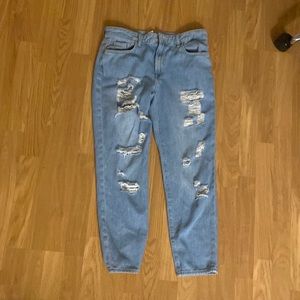 Blue ripped denim jeans